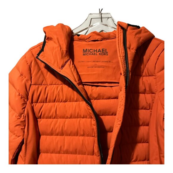 Michael Kors Hooded Down Quilted Puffer Jacket Sienna Rust Women Size XL - Picture 2 of 12